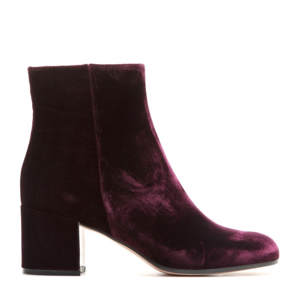 Gianvito Rossi Ankle Boots Velvet Zipper Shelly 6